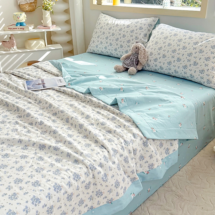 91家纺网 家纺一手货源 找家纺 禹祥家纺 （包质检）2026新款A类里外全棉新疆棉夏被夏凉被空调被儿童被 初春伊语