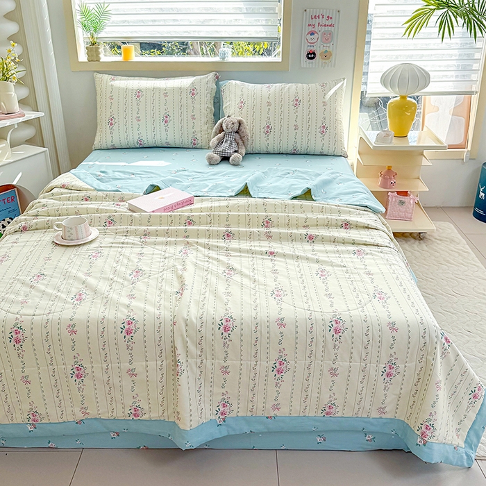 91家纺网 家纺一手货源 找家纺 禹祥家纺 （包质检）2026新款A类里外全棉新疆棉夏被夏凉被空调被儿童被 半岛花园