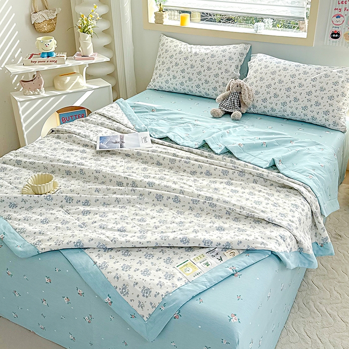 91家纺网 家纺一手货源 找家纺 禹祥家纺 （包质检）2026新款A类里外全棉新疆棉夏被夏凉被空调被儿童被 初春伊语