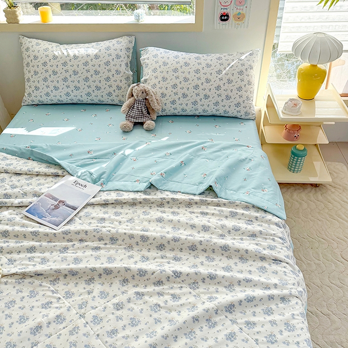 91家纺网 家纺一手货源 找家纺 禹祥家纺 （包质检）2026新款A类里外全棉新疆棉夏被夏凉被空调被儿童被 初春伊语