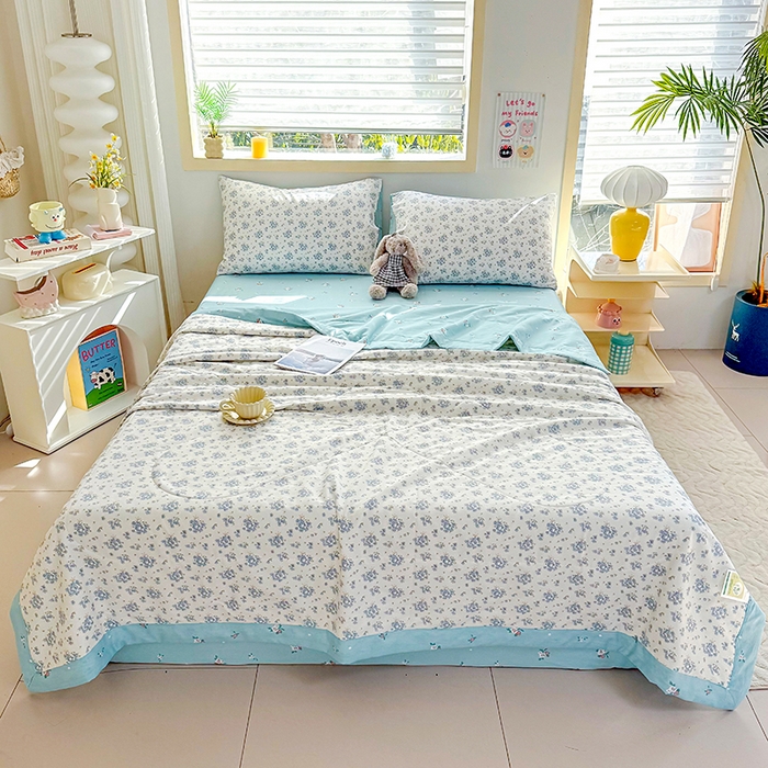 91家纺网 家纺一手货源 找家纺 禹祥家纺 （包质检）2026新款A类里外全棉新疆棉夏被夏凉被空调被儿童被 初春伊语