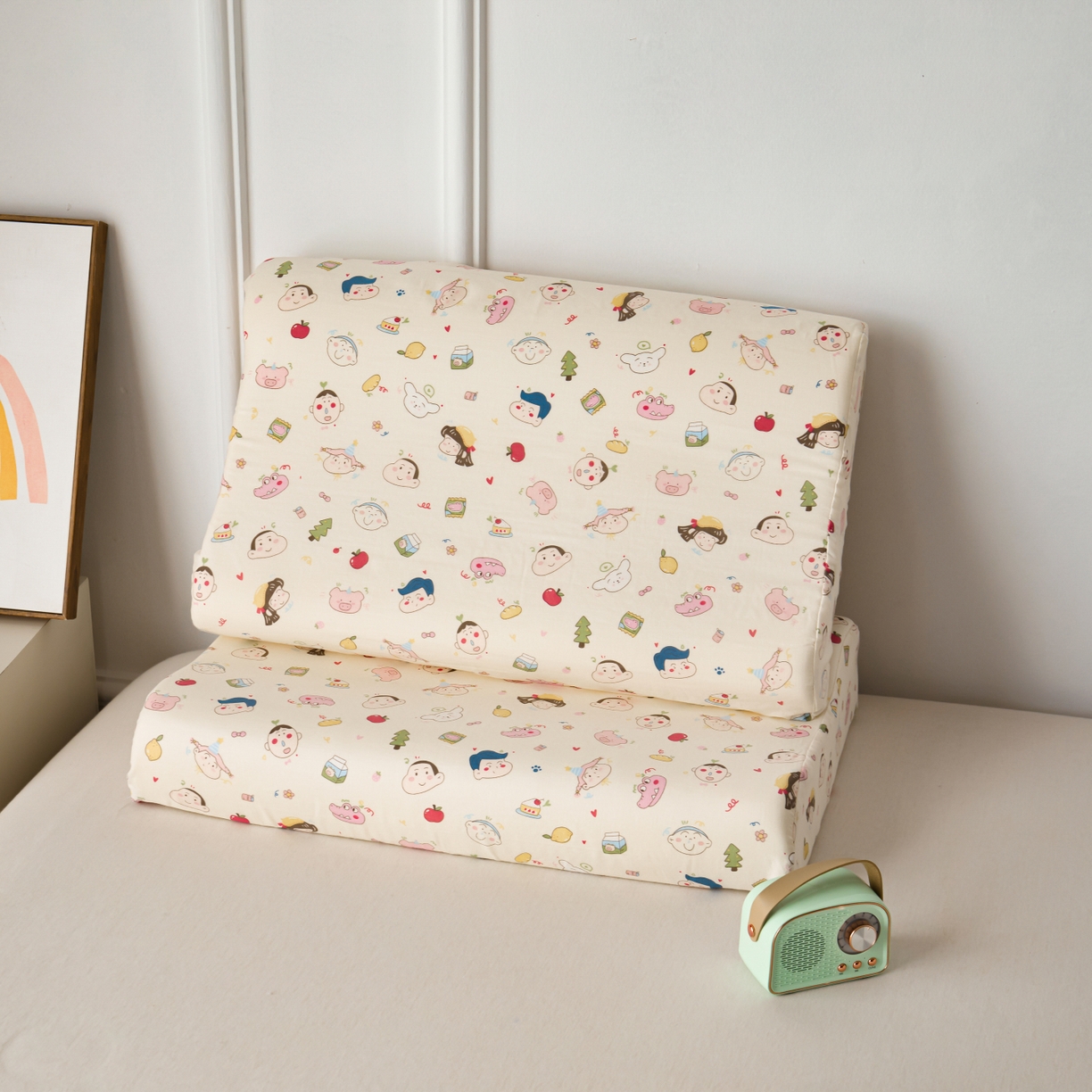 91家纺网 家纺一手货源 找家纺 （总）百寐 2026新款全棉A类双层纱立体乳胶枕套纯棉纱布卡通碎花小清新枕套