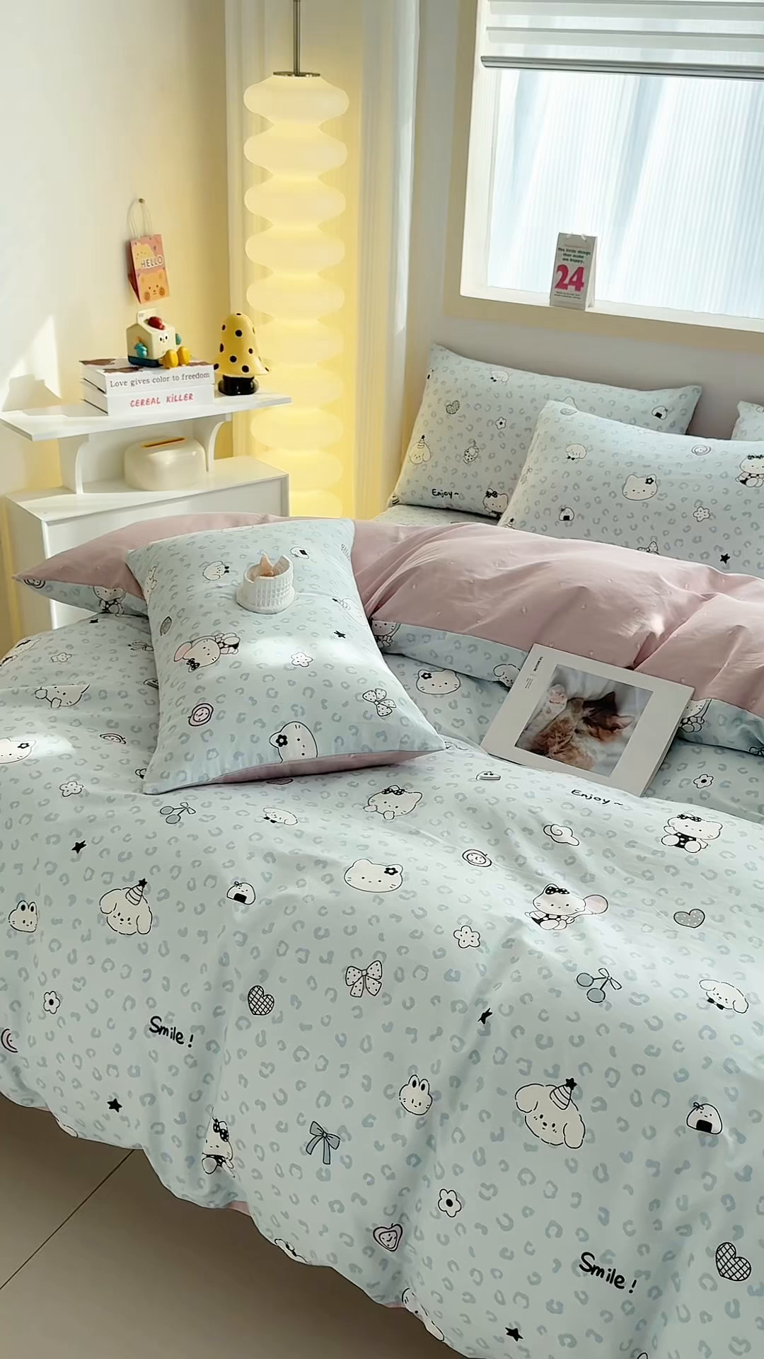 91家纺网 家纺一手货源 找家纺 小蓝孩家纺 2026新款12868全棉纯棉印花四件套（联系商家可打折，尺寸可定制） 豹纹猫咪