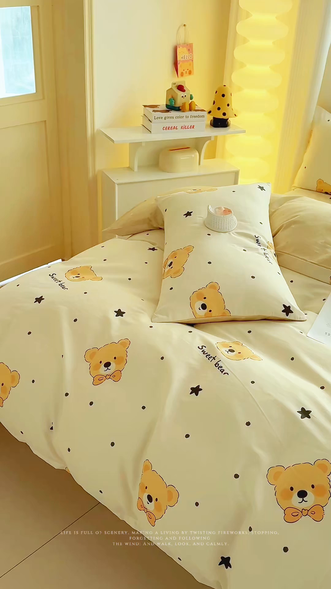 91家纺网 家纺一手货源 找家纺 小蓝孩家纺 2026新款12868全棉纯棉印花四件套（联系商家可打折，尺寸可定制） 领结熊宝