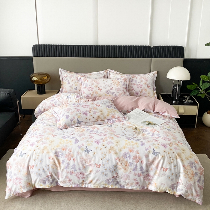 91家纺网 家纺一手货源 找家纺 （总）眷恋家纺 2026新款全棉春夏铂金棉13376数码印花四件套