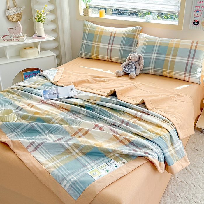 91家纺网 家纺一手货源 找家纺 禹祥家纺 （包质检）2026新款A类里外全棉新疆棉夏被夏凉被空调被儿童被 飞亚-绿