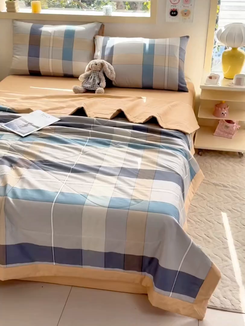 91家纺网 家纺一手货源 找家纺 禹祥家纺 （包质检）2026新款A类里外全棉新疆棉夏被夏凉被空调被儿童被 米兰