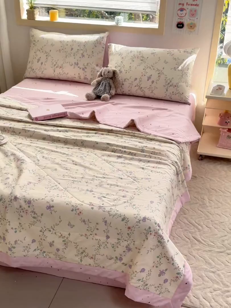 91家纺网 家纺一手货源 找家纺 禹祥家纺 （包质检）2026新款A类里外全棉新疆棉夏被夏凉被空调被儿童被 梦幻时光