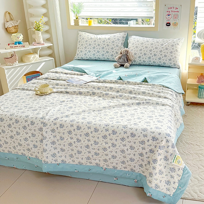 91家纺网 家纺一手货源 找家纺 禹祥家纺 （包质检）2026新款A类里外全棉新疆棉夏被夏凉被空调被儿童被 初春伊语