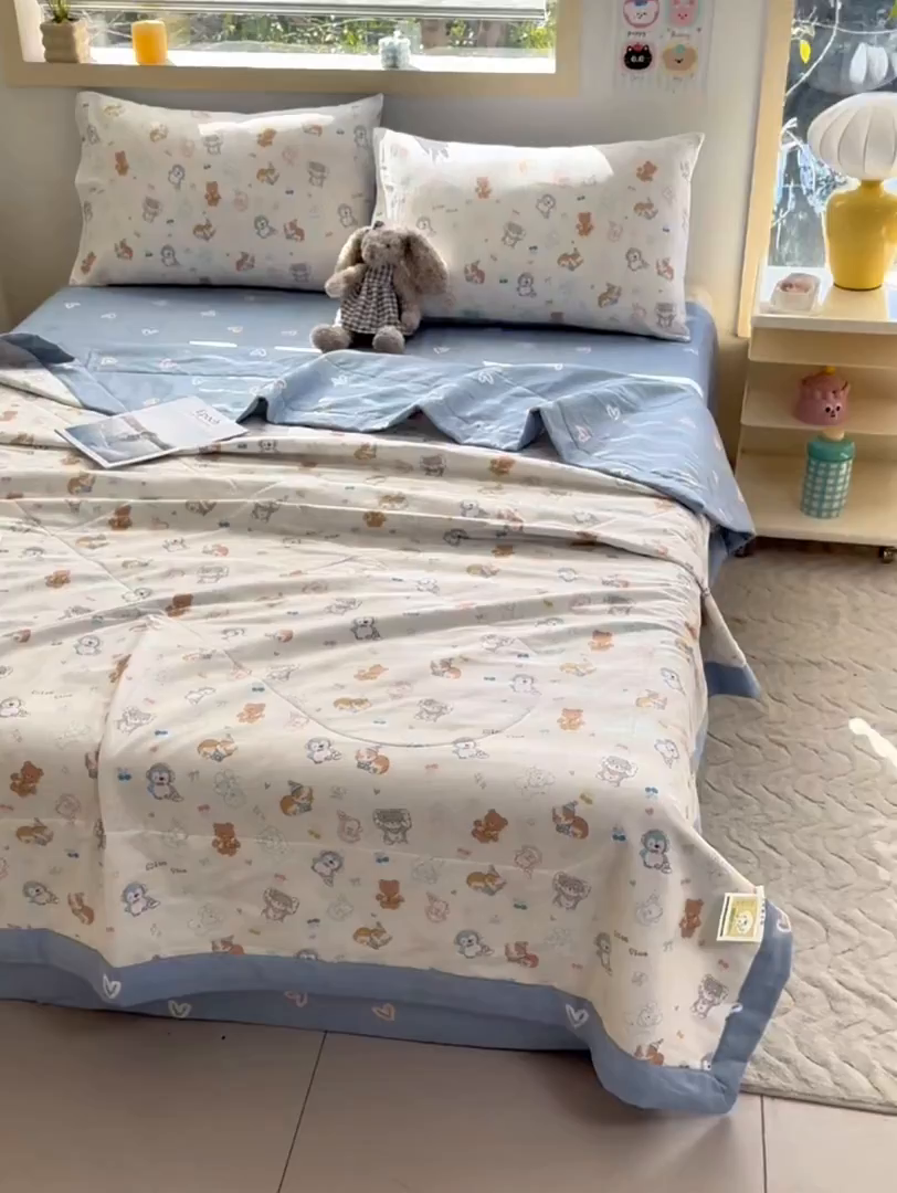 91家纺网 家纺一手货源 找家纺 禹祥家纺 （包质检）2026新款A类里外全棉新疆棉夏被夏凉被空调被儿童被 奇妙世界