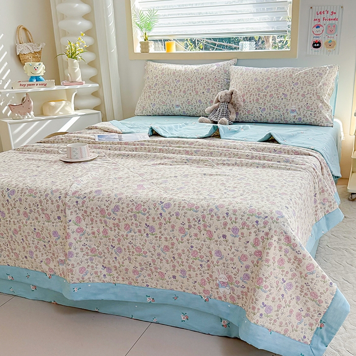 91家纺网 家纺一手货源 找家纺 禹祥家纺 （包质检）2026新款A类里外全棉新疆棉夏被夏凉被空调被儿童被 青葱岁月