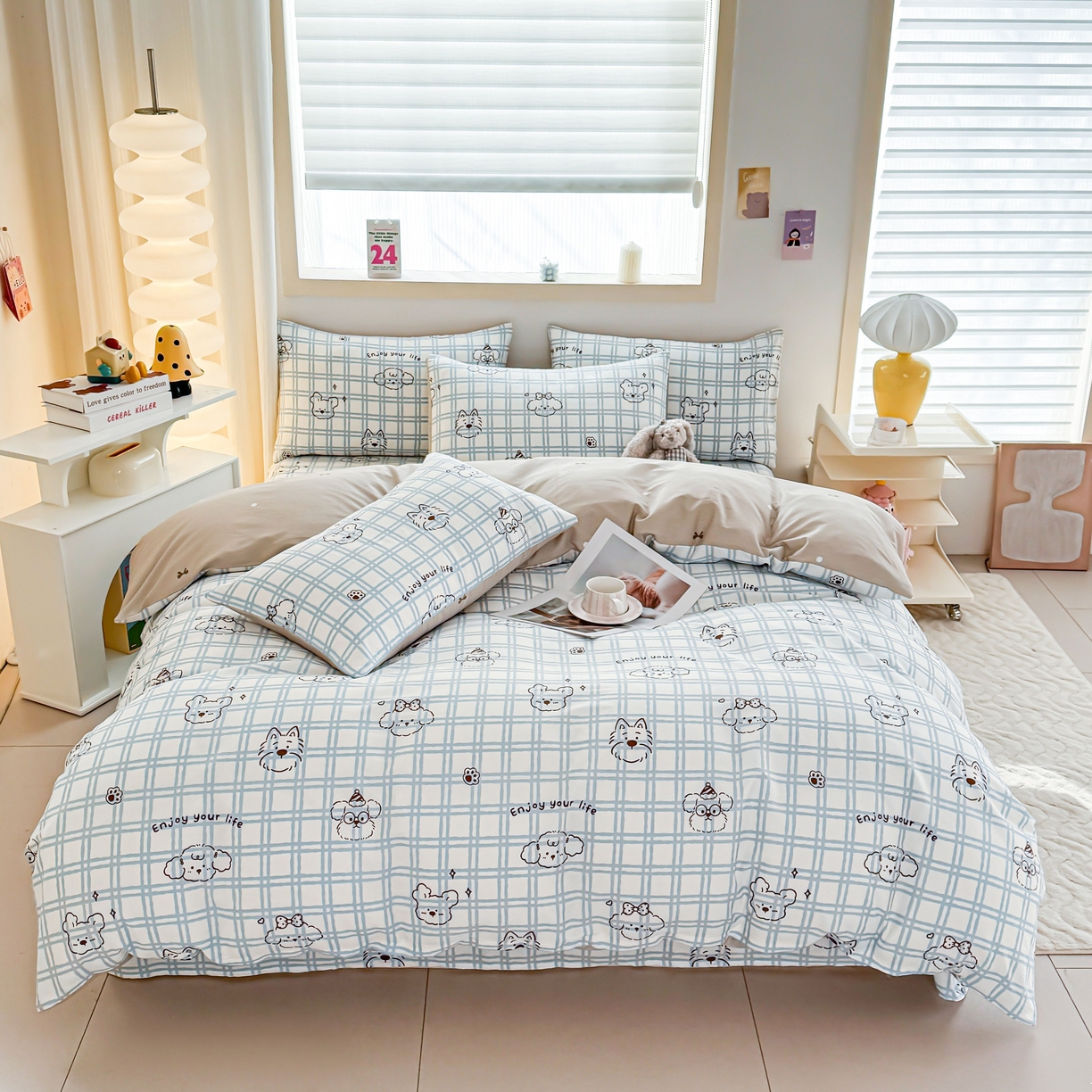 91家纺网 家纺一手货源 找家纺 （总）小蓝孩家纺 2026新款12868全棉纯棉印花四件套（联系商家可打折，尺寸可定制）