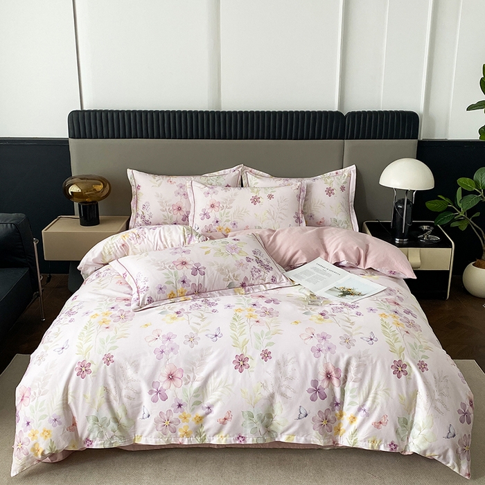 91家纺网 家纺一手货源 找家纺 （总）眷恋家纺 2026新款全棉春夏铂金棉13376数码印花四件套