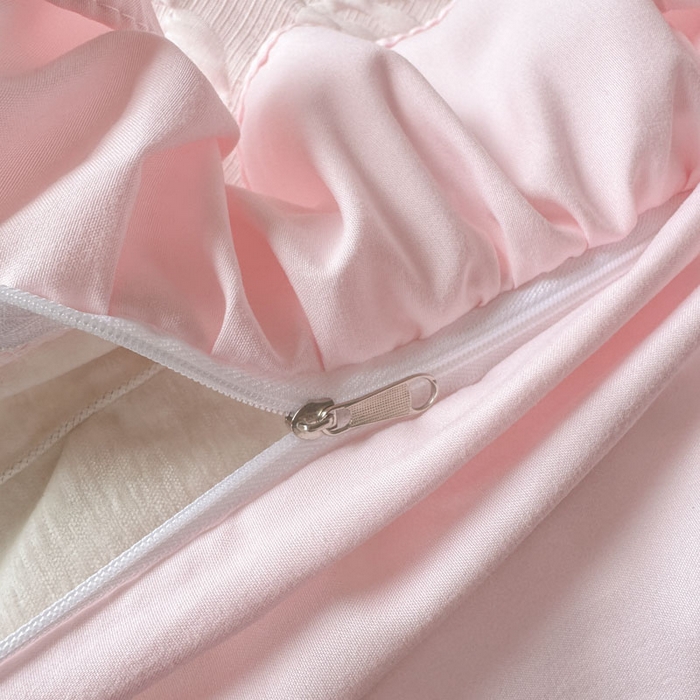 91家纺网 家纺一手货源 找家纺 豪美鑫 2026新款立体浮雕提花四件套 叶语系列 叶语-粉色