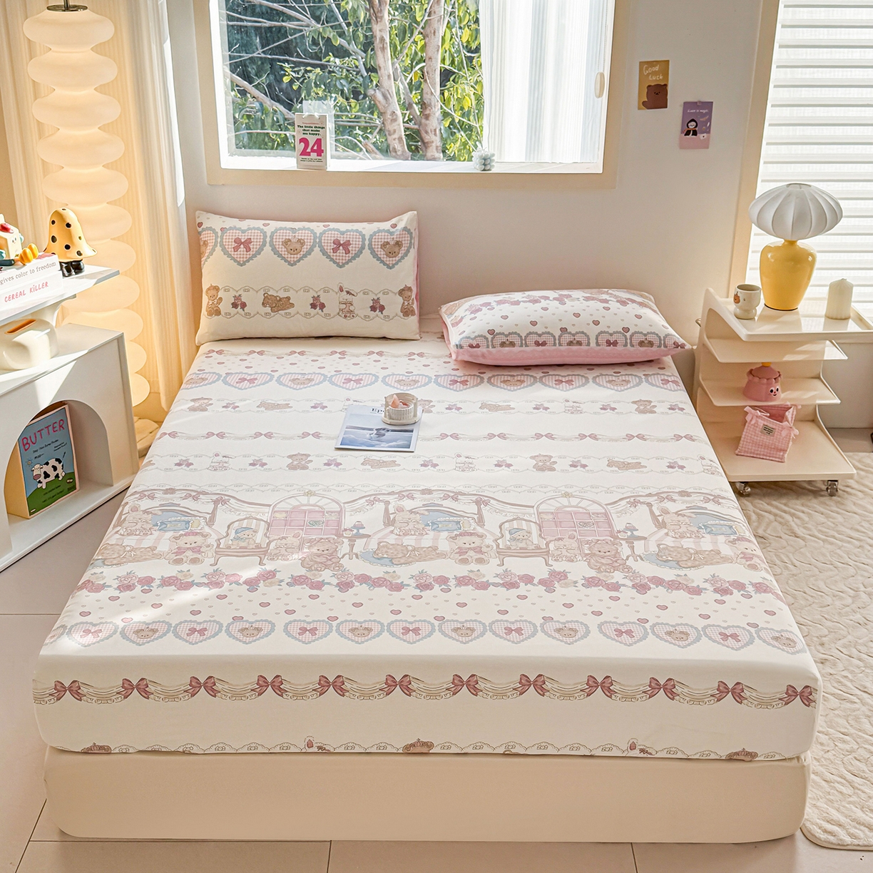 91家纺网 家纺一手货源 找家纺 （总）小蓝孩家纺 2026新款12868全棉印花单床笠(联系商家可打折，尺寸可定制)