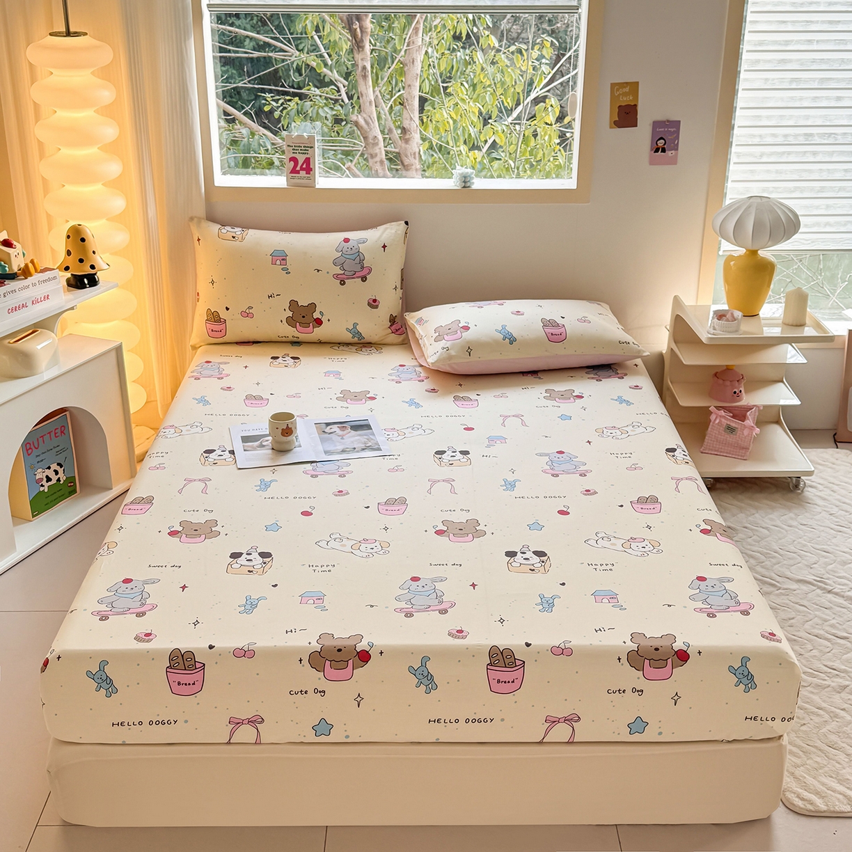 91家纺网 家纺一手货源 找家纺 （总）小蓝孩家纺 2026新款12868全棉印花单床笠(联系商家可打折，尺寸可定制)