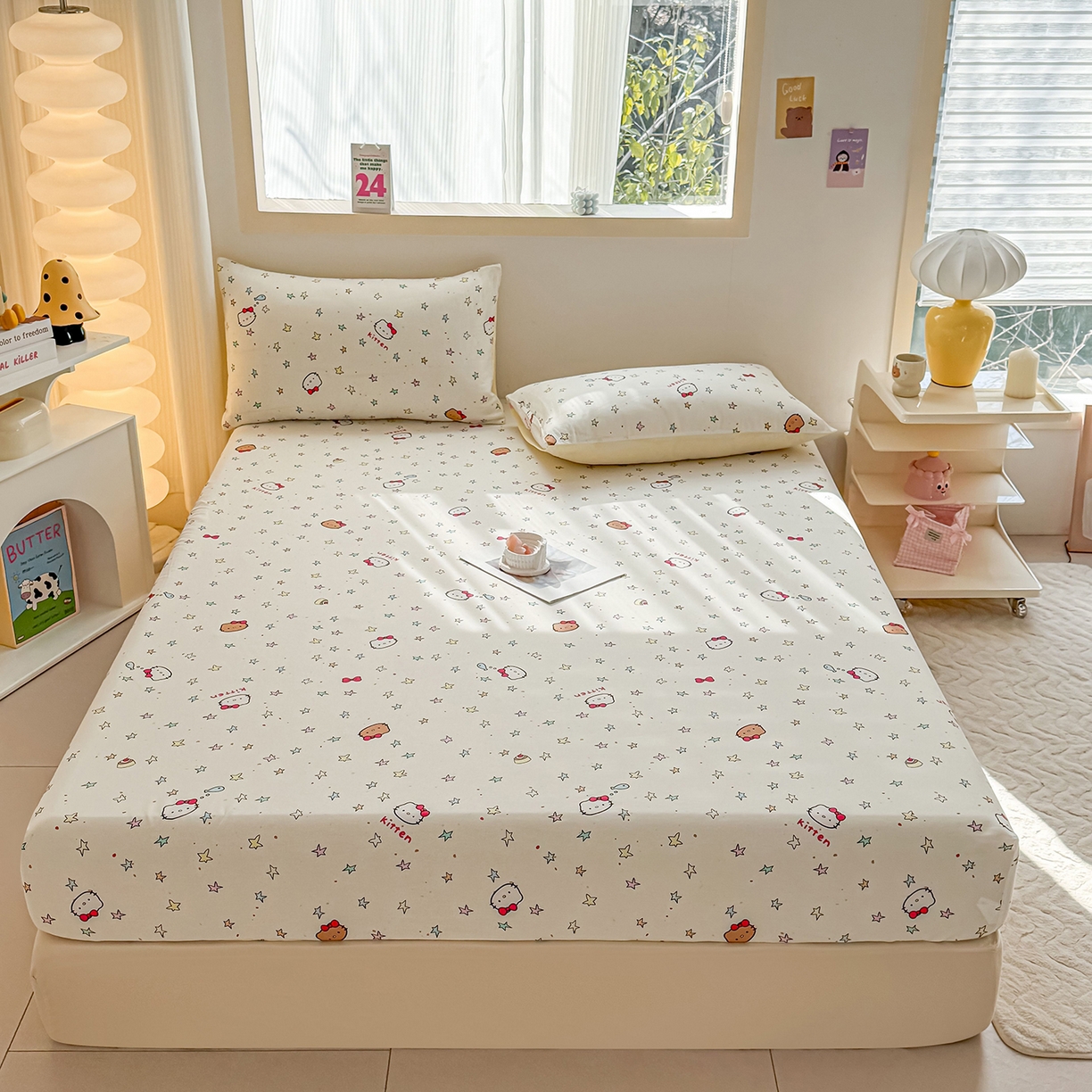 91家纺网 家纺一手货源 找家纺 （总）小蓝孩家纺 2026新款12868全棉印花单床笠(联系商家可打折，尺寸可定制)