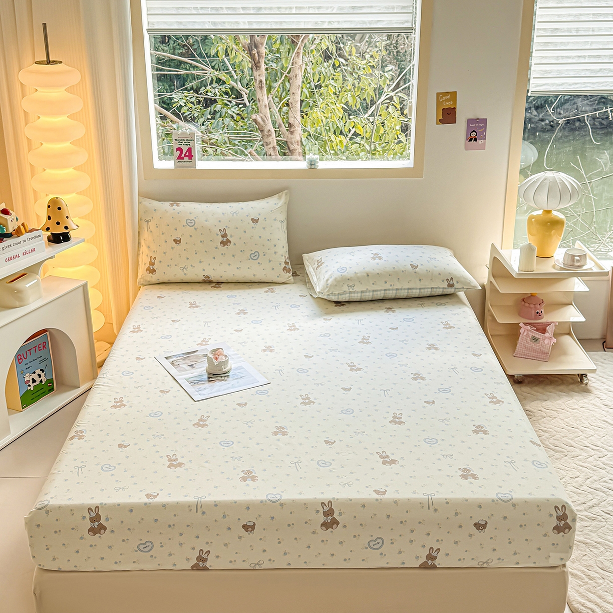 91家纺网 家纺一手货源 找家纺 （总）小蓝孩家纺 2026新款12868全棉印花单床笠(联系商家可打折，尺寸可定制)