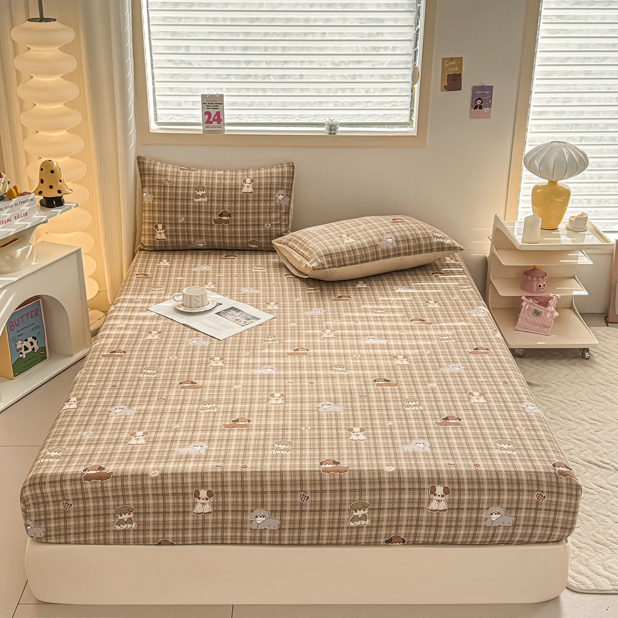 91家纺网 家纺一手货源 找家纺 （总）小蓝孩家纺 2026新款12868全棉印花单床笠(联系商家可打折，尺寸可定制)