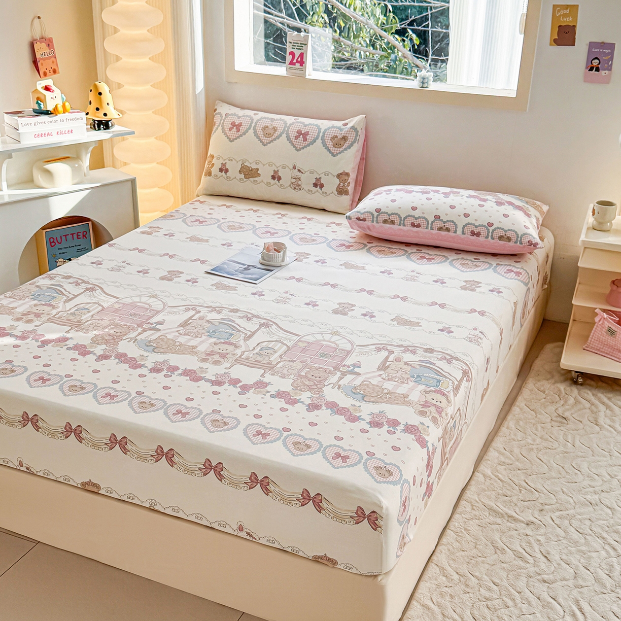 91家纺网 家纺一手货源 找家纺 （总）小蓝孩家纺 2026新款12868全棉印花单床笠(联系商家可打折，尺寸可定制)