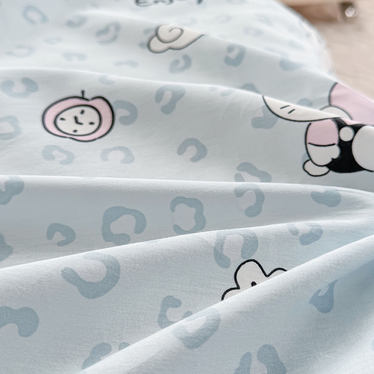 91家纺网 家纺一手货源 找家纺 小蓝孩家纺 2026新款12868全棉印花单床笠(联系商家可打折，尺寸可定制) 豹纹猫咪