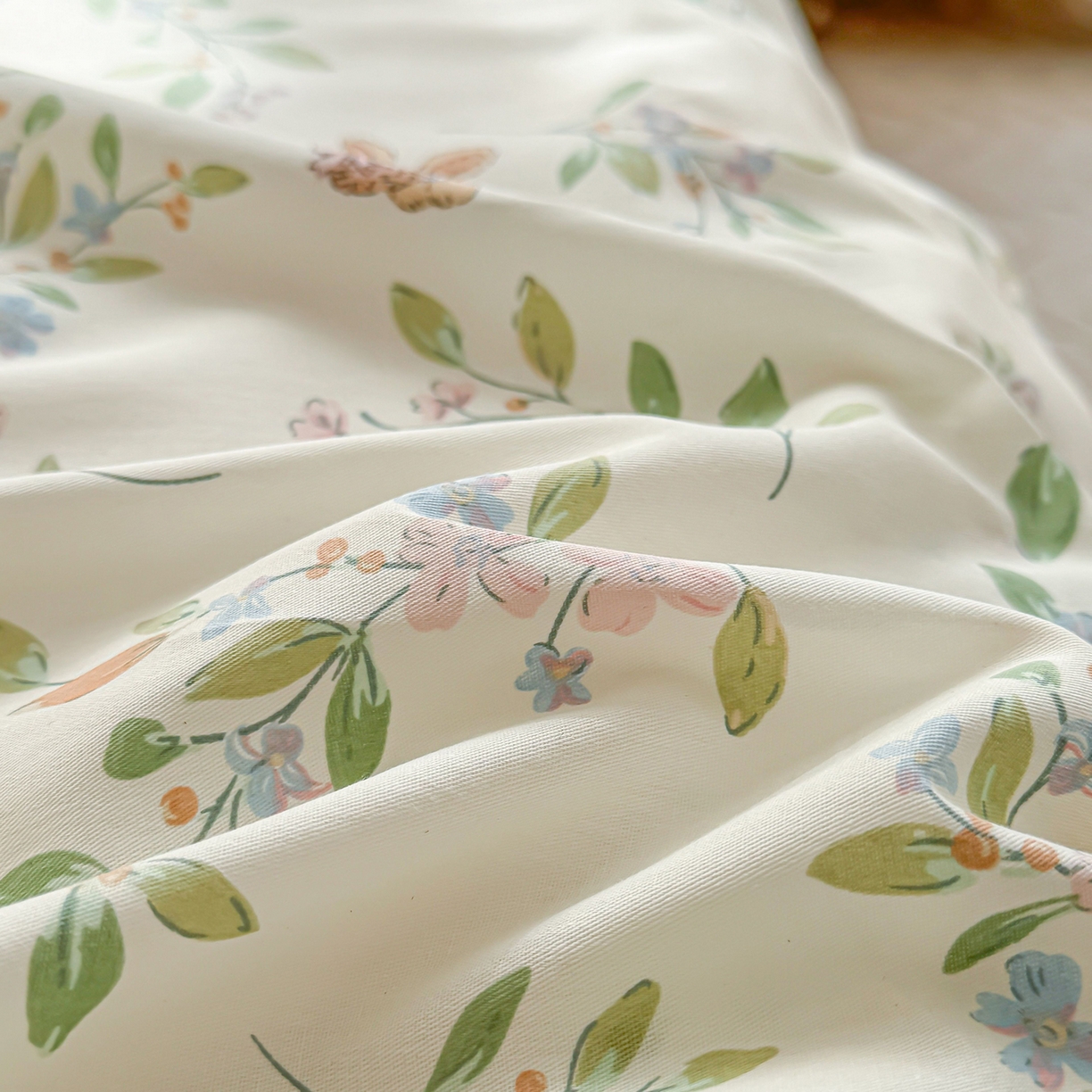 91家纺网 家纺一手货源 找家纺 小蓝孩家纺 2026新款12868全棉印花单床笠(联系商家可打折，尺寸可定制) 风铃小兔