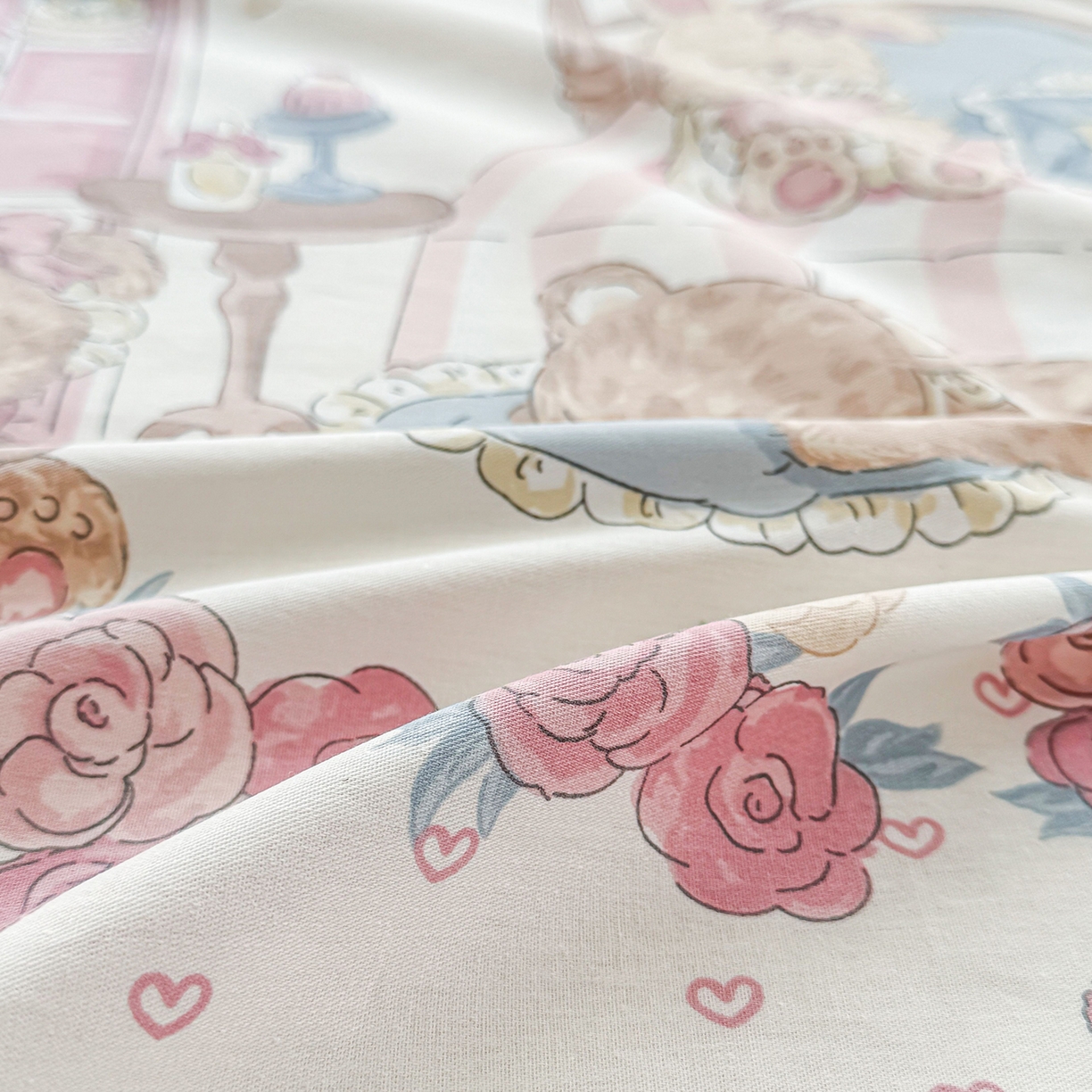 91家纺网 家纺一手货源 找家纺 小蓝孩家纺 2026新款12868全棉印花单床笠(联系商家可打折，尺寸可定制) 安缦小熊