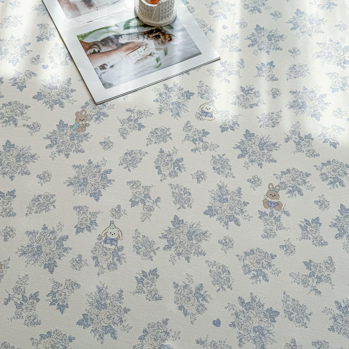 91家纺网 家纺一手货源 找家纺 小蓝孩家纺 2026新款12868全棉印花单床笠(联系商家可打折，尺寸可定制) 森林兔