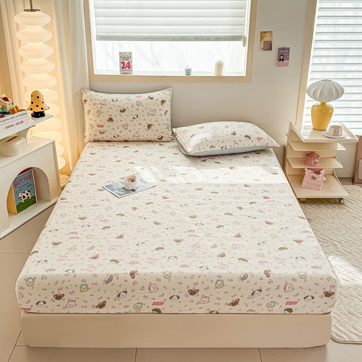 小蓝孩家纺 2026新款12868全棉印花单床笠(联系商家可打折，尺寸可定制) 萌宠伙伴