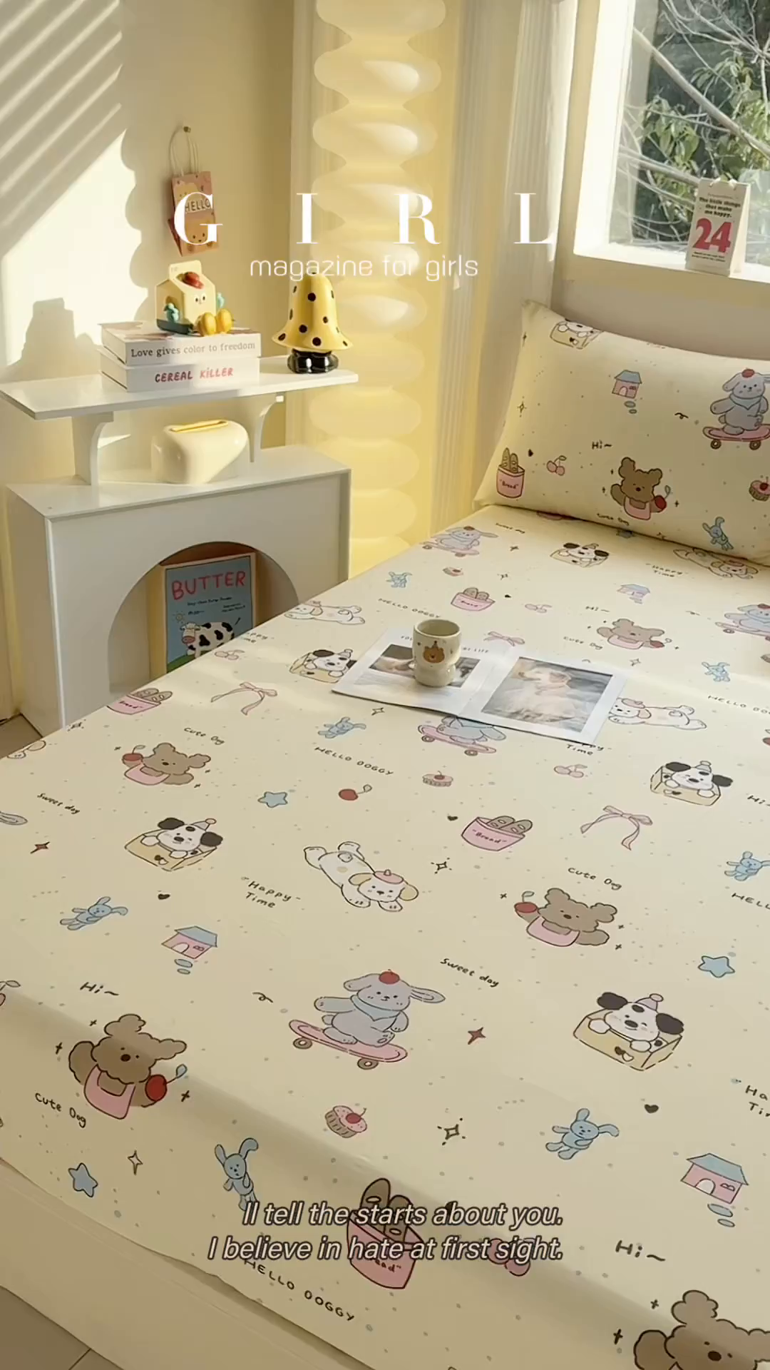 91家纺网 家纺一手货源 找家纺 小蓝孩家纺 2026新款12868全棉印花单床笠(联系商家可打折，尺寸可定制) 可爱颂