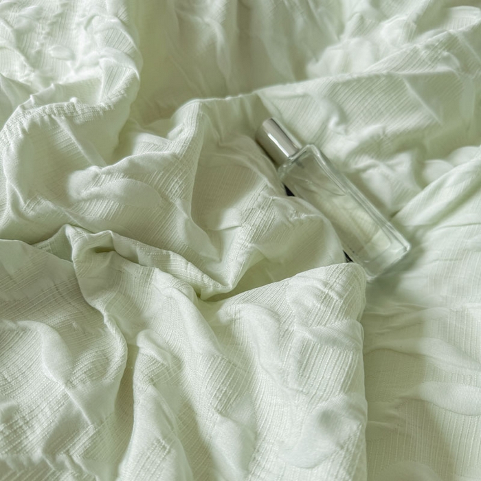 91家纺网 家纺一手货源 找家纺 豪美鑫 2026新款立体浮雕提花四件套 叶语系列 叶语-绿色