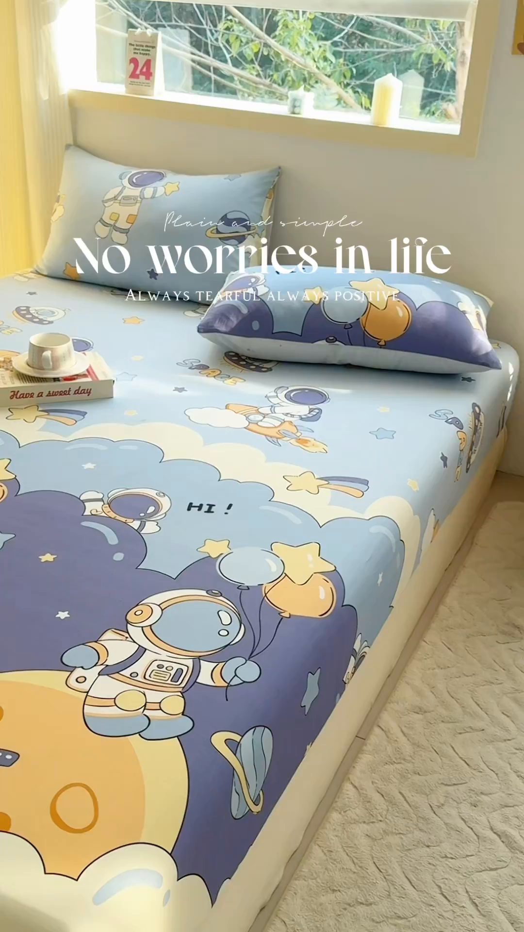 91家纺网 家纺一手货源 找家纺 小蓝孩家纺 2026新款12868全棉印花单床笠(联系商家可打折，尺寸可定制) 太空梦乐园