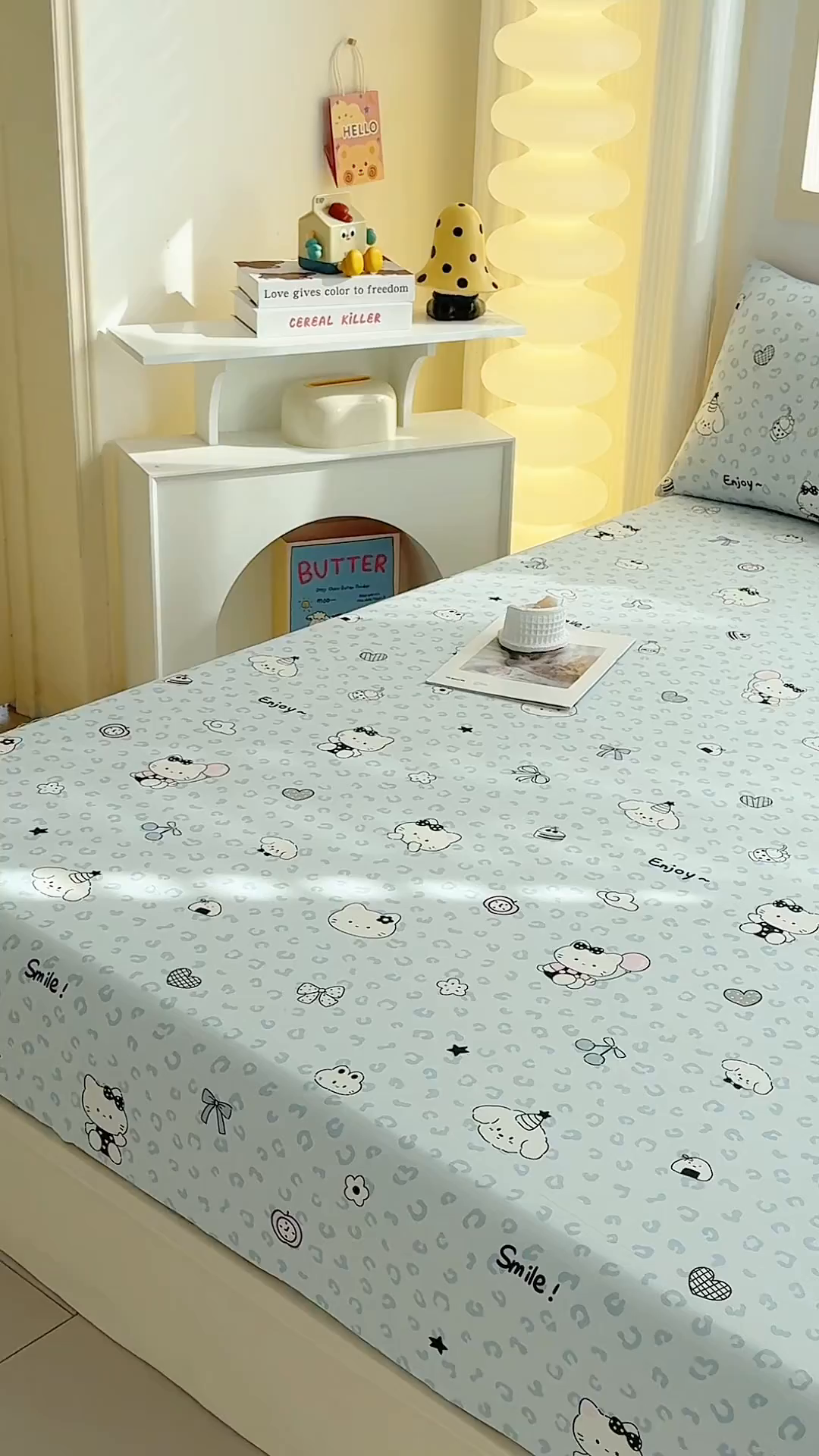 91家纺网 家纺一手货源 找家纺 小蓝孩家纺 2026新款12868全棉印花单床笠(联系商家可打折，尺寸可定制) 豹纹猫咪