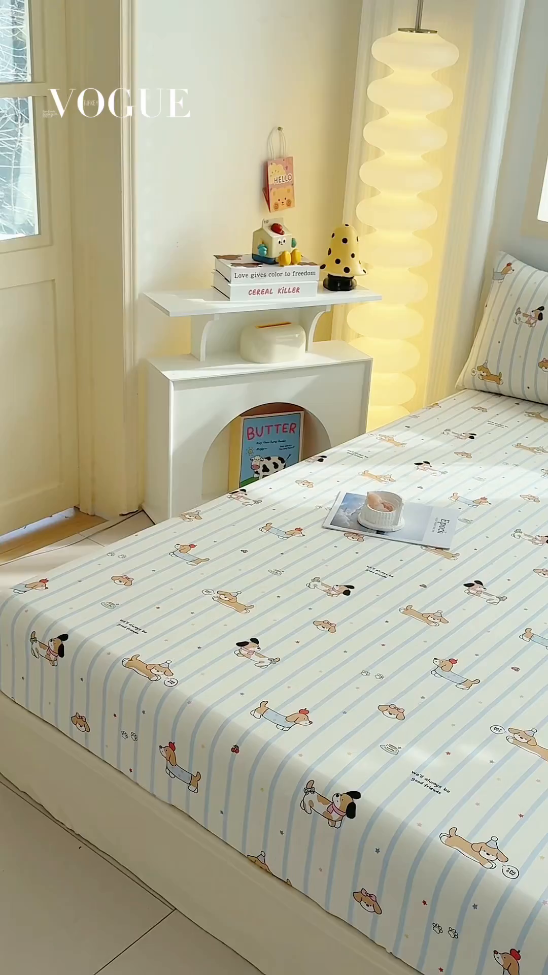 91家纺网 家纺一手货源 找家纺 小蓝孩家纺 2026新款12868全棉印花单床笠(联系商家可打折，尺寸可定制) 糖纸童年