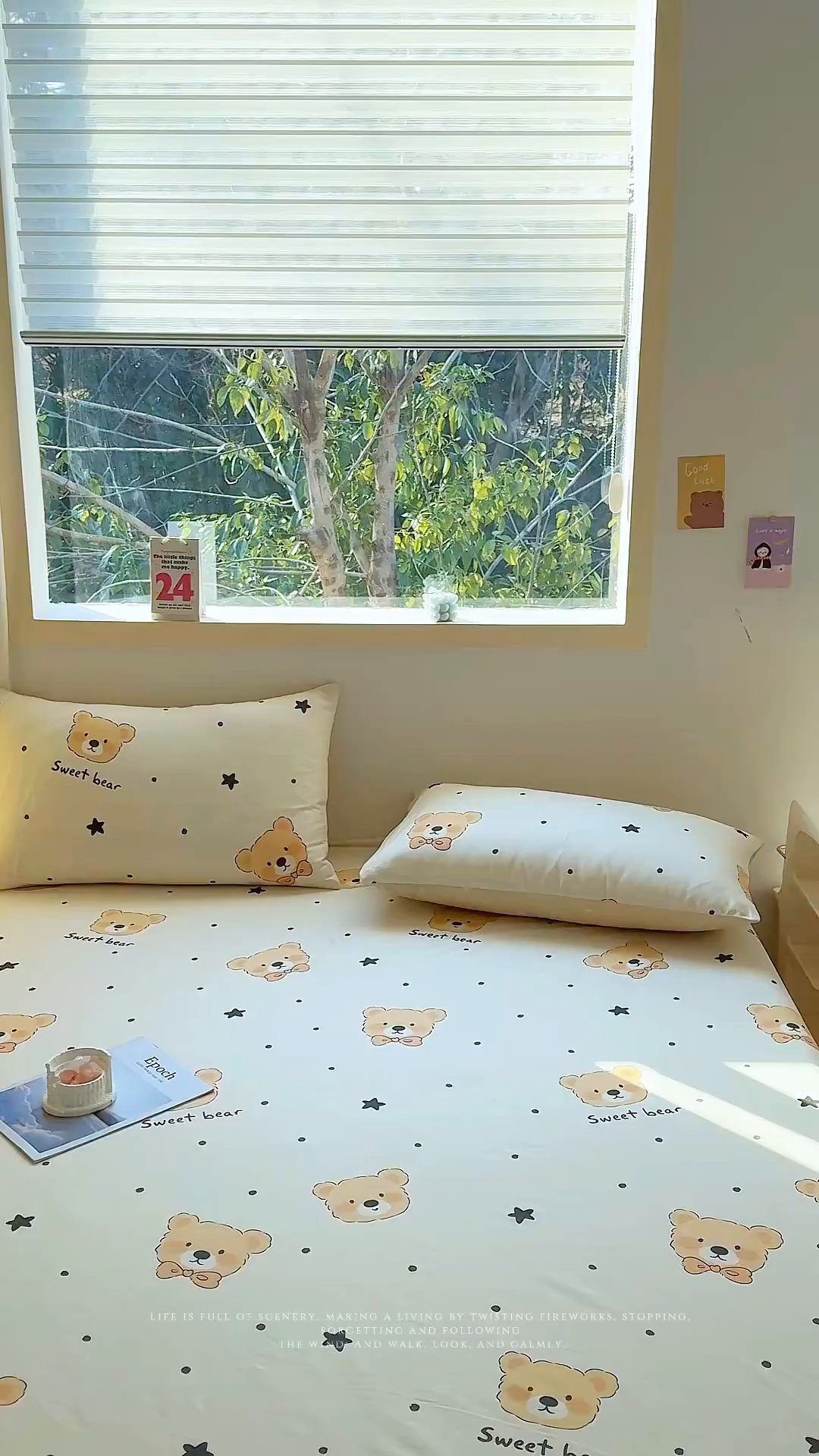 91家纺网 家纺一手货源 找家纺 小蓝孩家纺 2026新款12868全棉印花单床笠(联系商家可打折，尺寸可定制) 领结熊宝