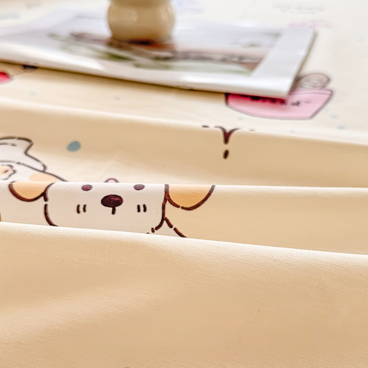 91家纺网 家纺一手货源 找家纺 小蓝孩家纺 2026新款12868全棉印花单床笠(联系商家可打折，尺寸可定制) 可爱颂