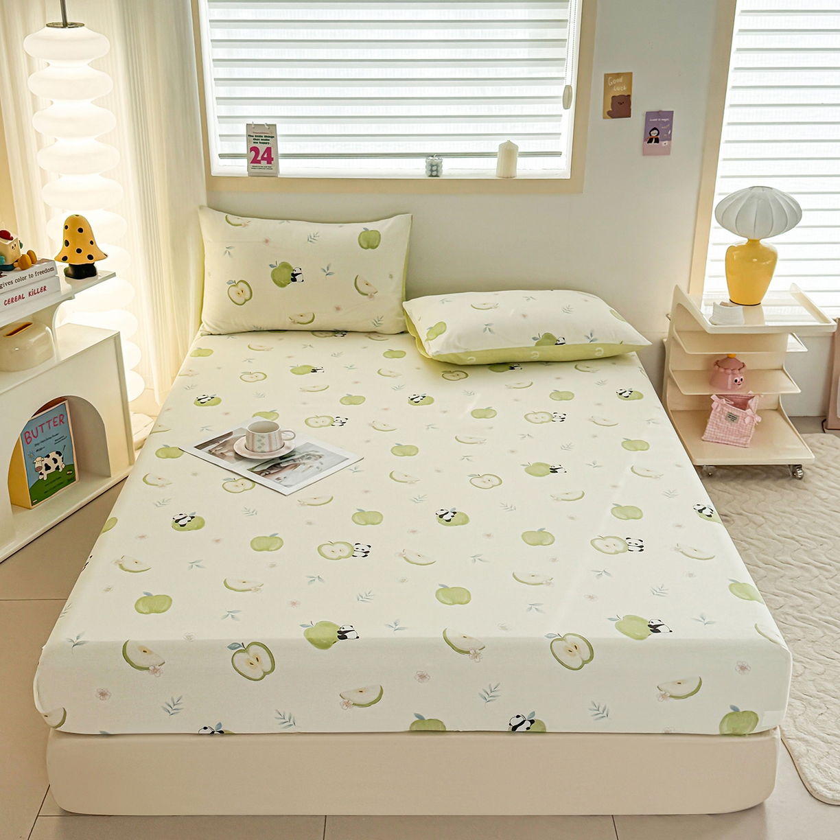 小蓝孩家纺 2026新款12868全棉印花单床笠(联系商家可打折，尺寸可定制) 果味小森林