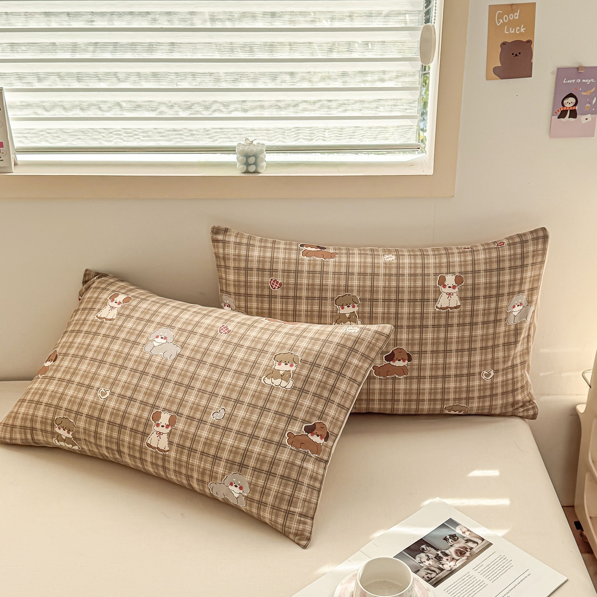 91家纺网 家纺一手货源 找家纺 （总）小蓝孩家纺 2026新款12868全棉单人信封枕套(联系商家可打折，尺寸可定制)