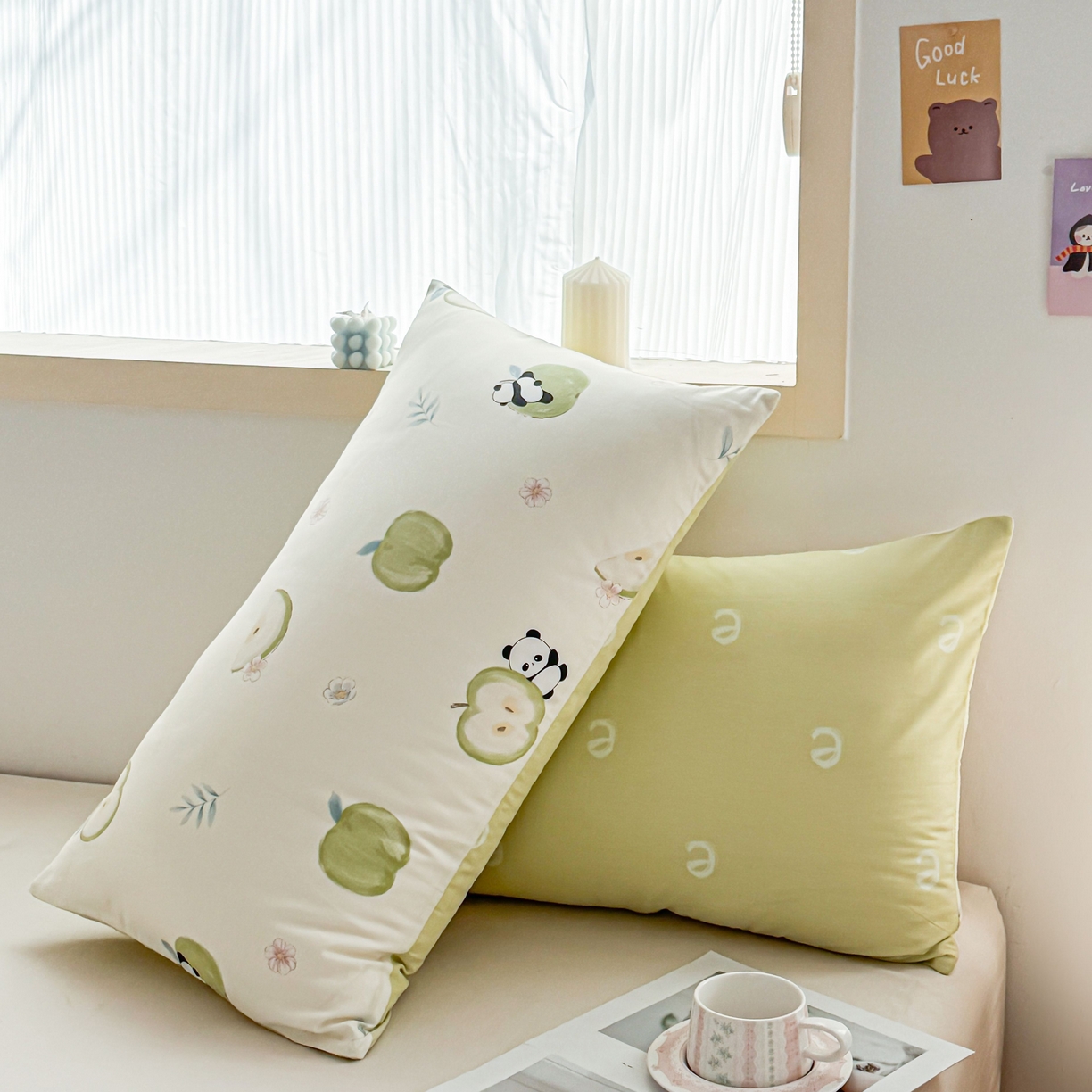 91家纺网 家纺一手货源 找家纺 小蓝孩家纺 2026新款12868全棉单人信封枕套(联系商家可打折，尺寸可定制) 果味小森林