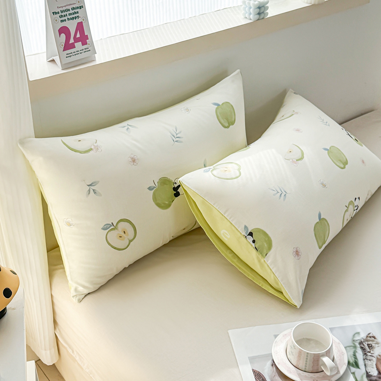 91家纺网 家纺一手货源 找家纺 小蓝孩家纺 2026新款12868全棉单人信封枕套(联系商家可打折，尺寸可定制) 果味小森林