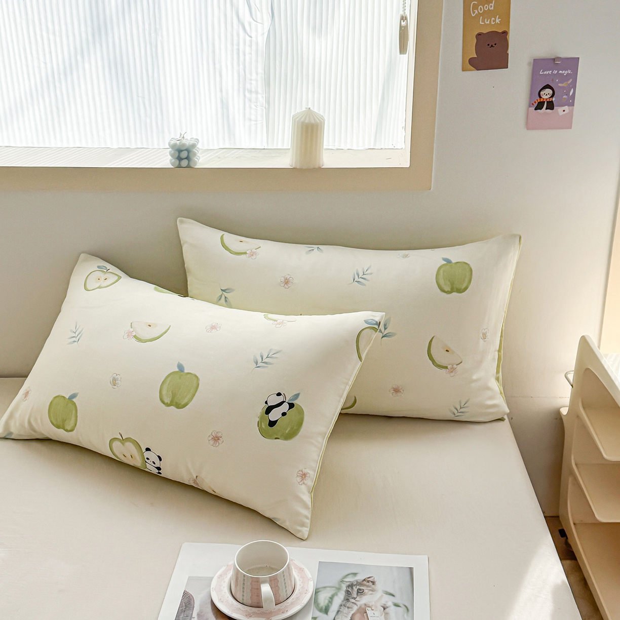 小蓝孩家纺 2026新款12868全棉单人信封枕套(联系商家可打折，尺寸可定制) 果味小森林
