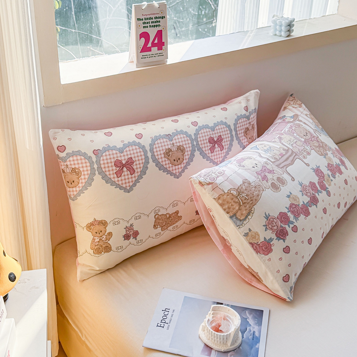 91家纺网 家纺一手货源 找家纺 小蓝孩家纺 2026新款12868全棉单人信封枕套(联系商家可打折，尺寸可定制) 安缦小熊