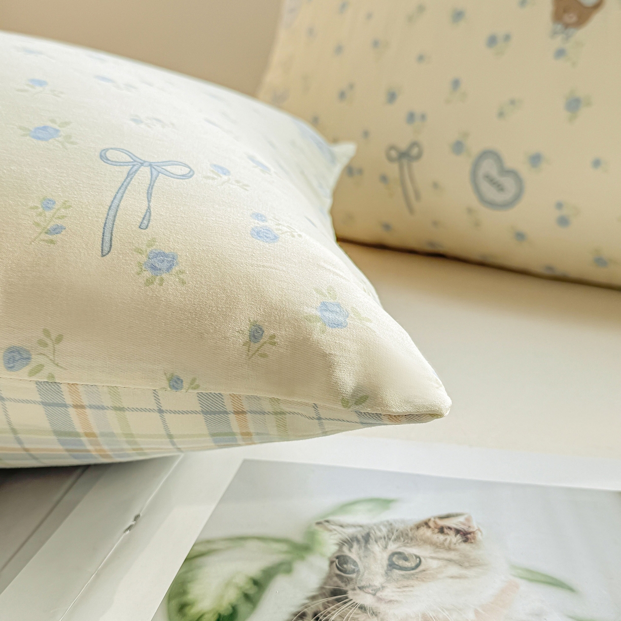 91家纺网 家纺一手货源 找家纺 小蓝孩家纺 2026新款12868全棉单人信封枕套(联系商家可打折，尺寸可定制) 告白兔