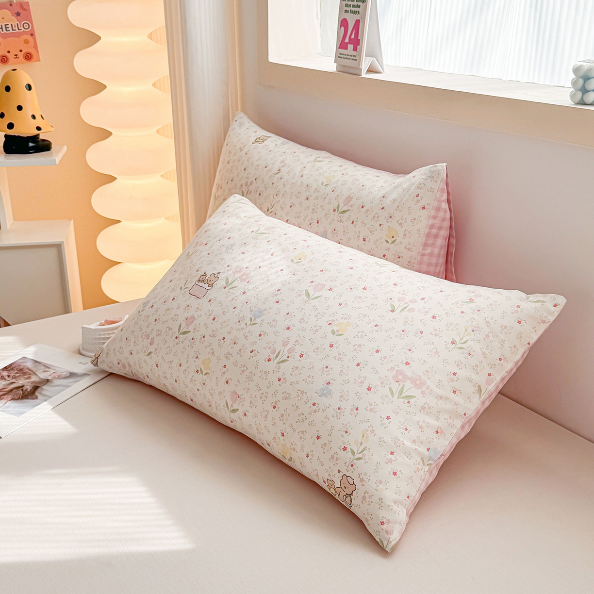 91家纺网 家纺一手货源 找家纺 小蓝孩家纺 2026新款12868全棉单人信封枕套(联系商家可打折，尺寸可定制) 丛林蜜语