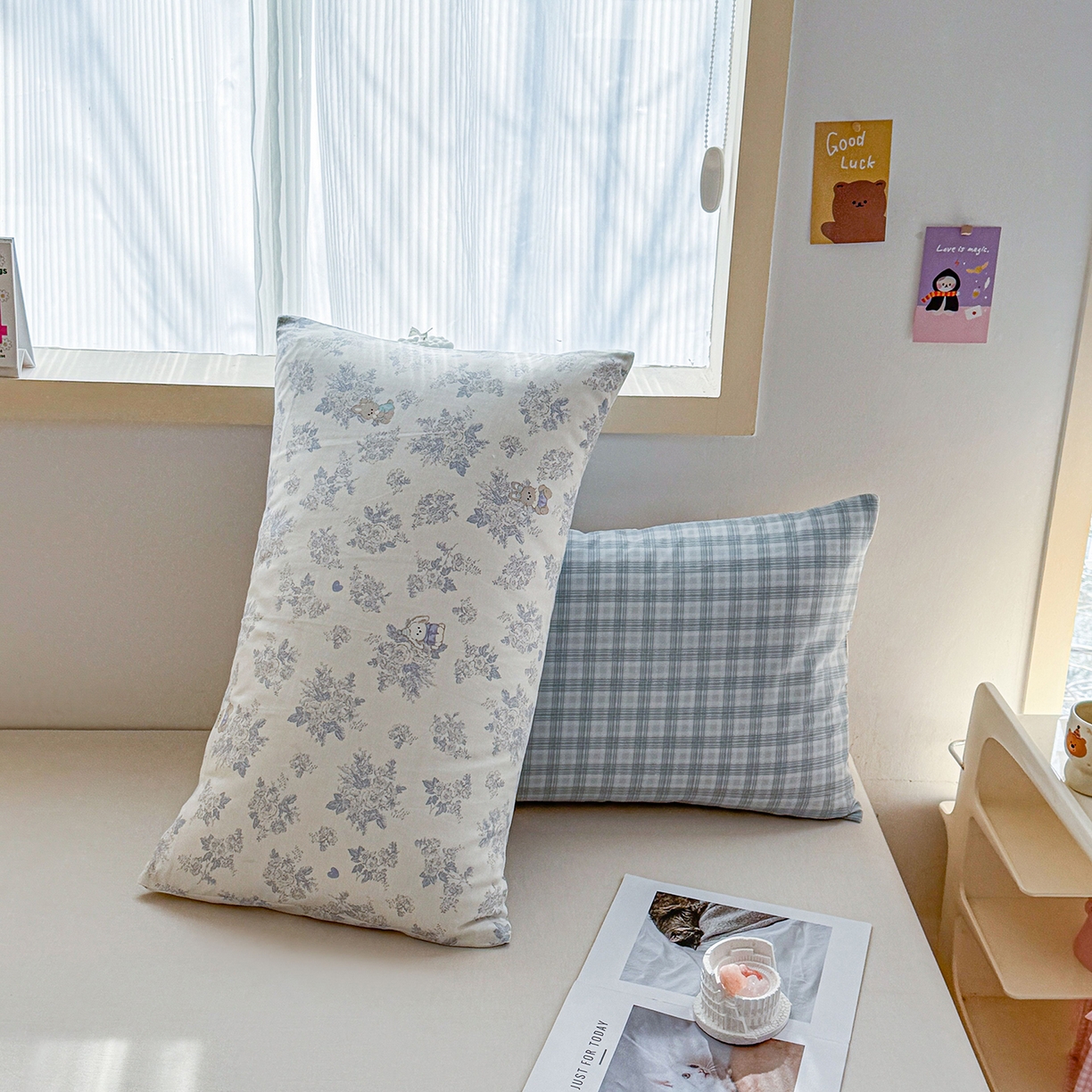 91家纺网 家纺一手货源 找家纺 小蓝孩家纺 2026新款12868全棉单人信封枕套(联系商家可打折，尺寸可定制) 森林兔