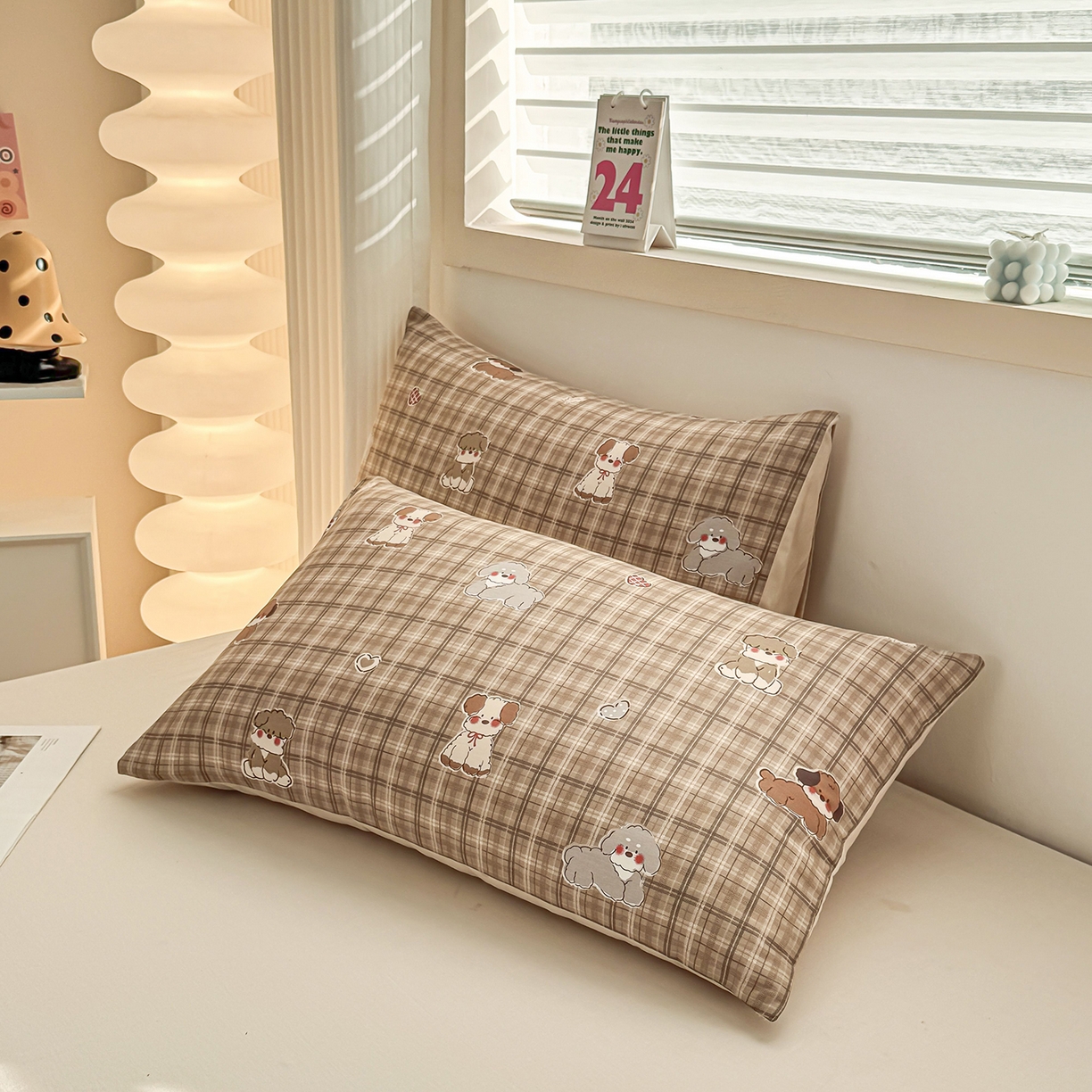 91家纺网 家纺一手货源 找家纺 小蓝孩家纺 2026新款12868全棉单人信封枕套(联系商家可打折，尺寸可定制) 哈哈狗