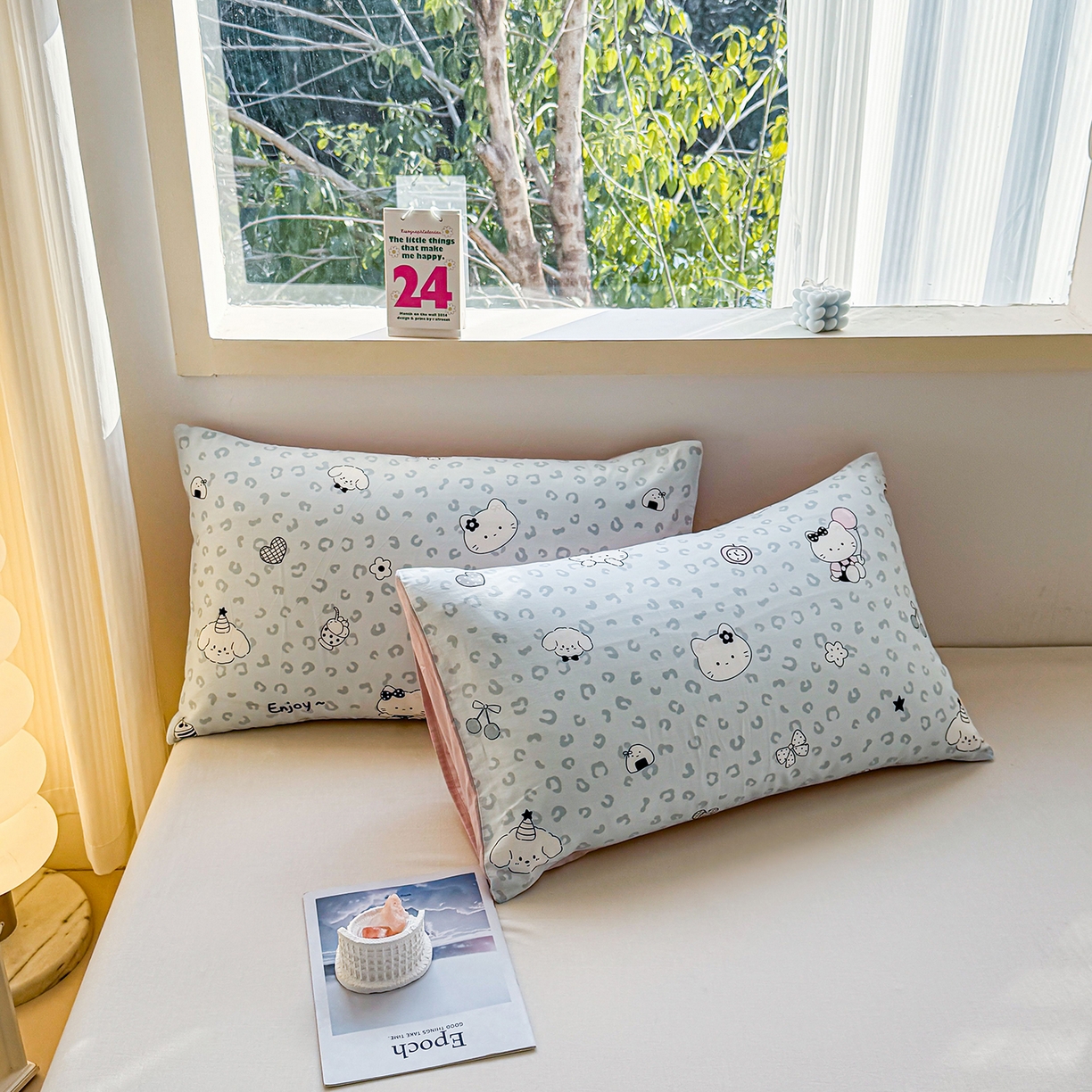 91家纺网 家纺一手货源 找家纺 小蓝孩家纺 2026新款12868全棉单人信封枕套(联系商家可打折，尺寸可定制) 豹纹猫咪