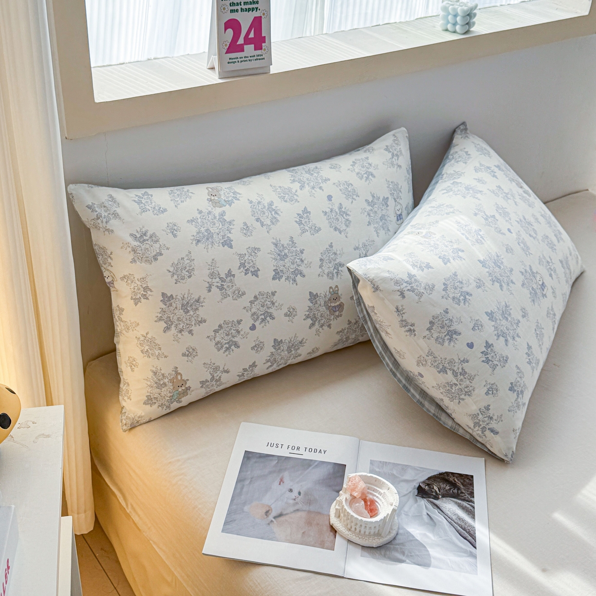 91家纺网 家纺一手货源 找家纺 小蓝孩家纺 2026新款12868全棉单人信封枕套(联系商家可打折，尺寸可定制) 森林兔