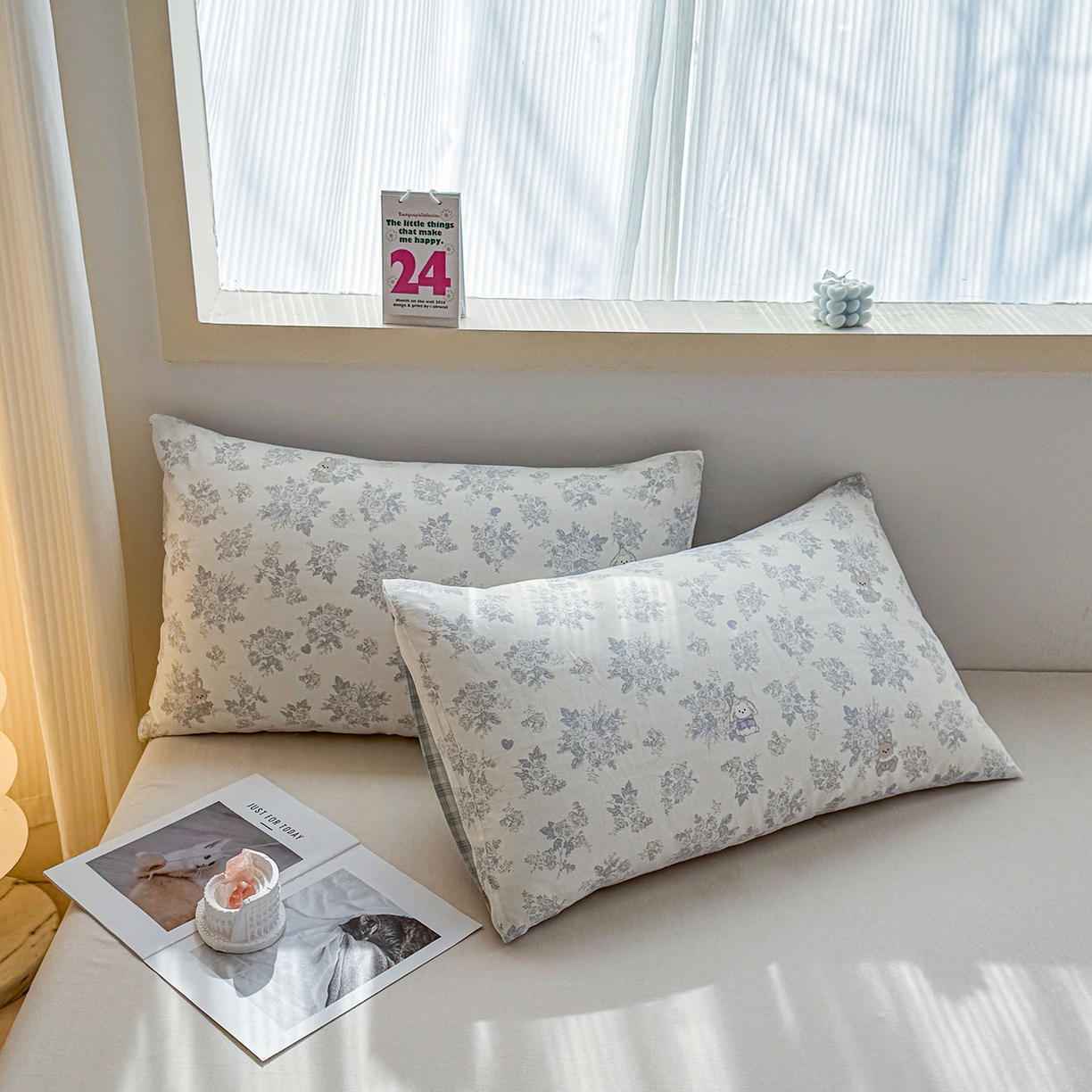 91家纺网 家纺一手货源 找家纺 小蓝孩家纺 2026新款12868全棉单人信封枕套(联系商家可打折，尺寸可定制) 森林兔