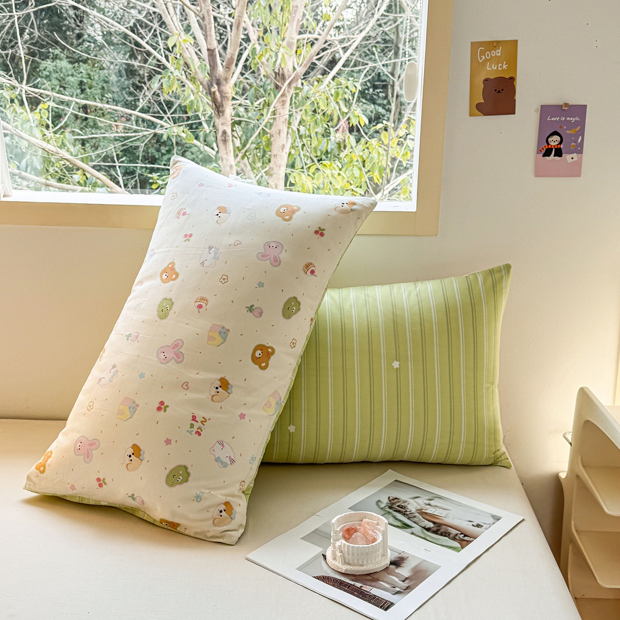 91家纺网 家纺一手货源 找家纺 小蓝孩家纺 2026新款12868全棉单人信封枕套(联系商家可打折，尺寸可定制) 假日小狗